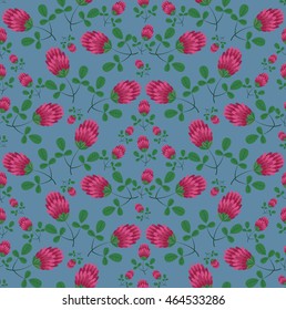 Vector seamless pattern of wildflowers .