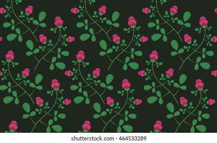 Vector seamless pattern of wildflowers .