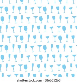 Vector seamless pattern with wine glasses. Background for menu.