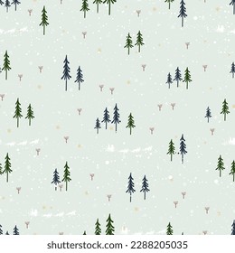 Vector Seamless pattern Winter landscape wonderland Santa Claus rides in sleigh on sky,Cute pattern for celebrating on Christmas Day,Flat cartoon seamless illustration for Xmas,New Year 2024 concept