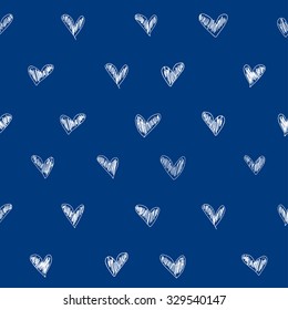 vector seamless pattern witch sketch heart texture