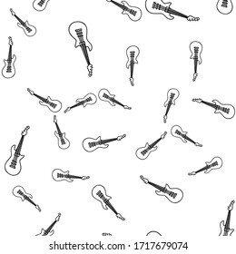 vector seamless pattern wiyh bass guitars