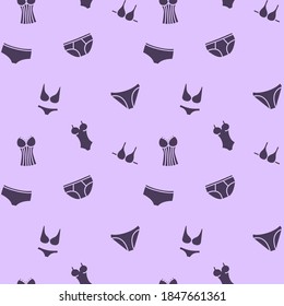 Vector seamless pattern of women's underwear. Background for use in design, web site, packing, textile, fabric.