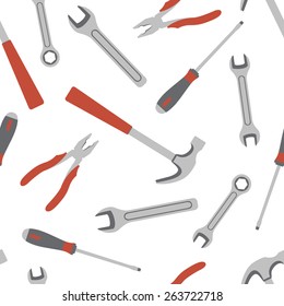 Vector seamless pattern with working tools 