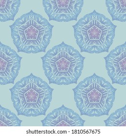 Vector seamless pattern for wrapping paper and postcards . Festive ornament. Mandala motif. Celebration style.