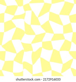 Vector seamless pattern of Y2K in Retro style. Vintage Psychedelic. Groovy curvy. Happy Positive. 70s, 80s, 90s vibes. Hypnotic pattern.
Repeat print. Groovy hippie chessboard pattern.