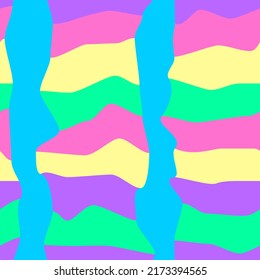 Vector seamless pattern of Y2K in Retro style. Vintage Psychedelic. Groovy curvy. Happy Positive. 70s, 80s, 90s vibes. Hypnotic pattern.
Repeat print. Groovy hippie chessboard pattern.