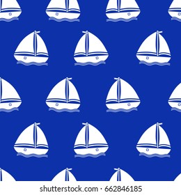 Vector seamless pattern with yachts
