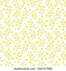 vector seamless pattern of yellow flowers on a white background