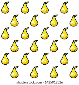 Vector seamless pattern with yellow pears