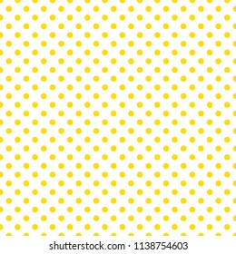 Vector seamless pattern, yellow polka dots background