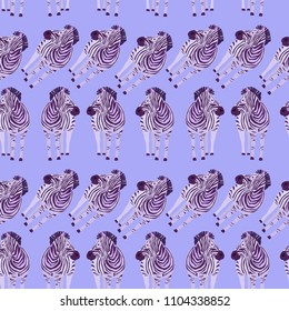 Vector seamless pattern with zebra