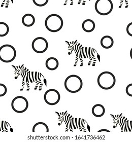 vector of seamless pattern with zebra and  polka dots