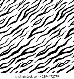 Vector Seamless Pattern Zebra Skin Black Stock Vector (Royalty Free ...