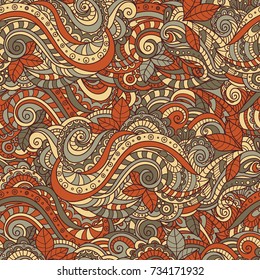 vector seamless pattern  in a zentangle style. colorful illustration