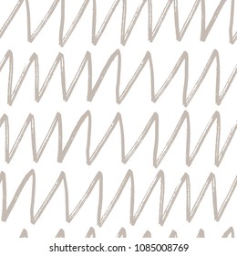 Vector seamless pattern with zigzag lines. Hand-drawn stripes. Simple illustration for wallpaper, wrapping paper, website background, fabric design