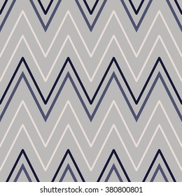 Vector seamless pattern of zigzag lines in grey colors