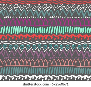 vector seamless pattern zigzag, lines, dots, stripes, waves