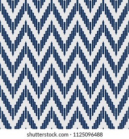 Vector seamless pattern with zigzag from points.Modern stylish texture.Blue background