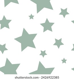 Vector Seamless Pattern.Blue Stars on White Background.Sky.Planet.Night.Symbol.Light.Shine.Print for Textile.Cover.Wrapper.Packaging.Beautiful,Fashionable Color.Simple Pattern. EPS 10