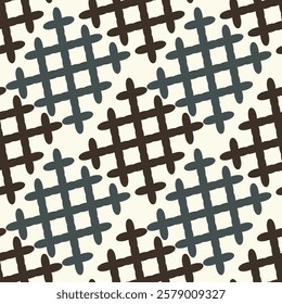 Vector seamless pattern.Bold textured brush strokes. Monochrome hand drawn texture. Hipster graphic design.