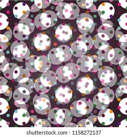 Vector - Seamless patterned white texture with colorful polka dots 