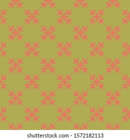 Vector seamless pattern.Embroidery 
technique,perfect for wallpaper,tile,fabric,Christmas greeting card.
