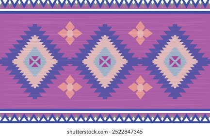 Vektor nahtloses Muster, ethnischen südwestlichen Dekor Stil, Boho geometrische Ornament, Teppich.Gewebte Teppich Illustration