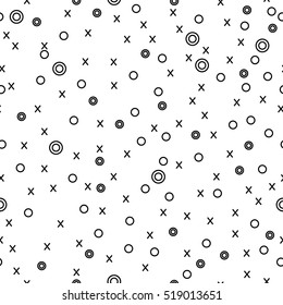 Vector seamless pattern.fashion Memphis style.Geometric Vector pattern with black and white