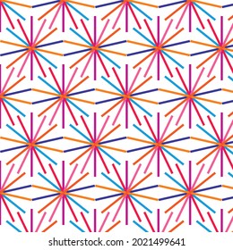 Vector seamless pattern.Geometric tiles with hexagonal elements