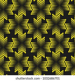 Vector seamless pattern.Halftone dots on white background.Monochrome geometric texture with repeated dots of different sizes.