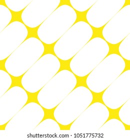 Vector seamless pattern.Modern stylish texture.Repeating geometric tiles with smooth diagonal ovals.White and yellow