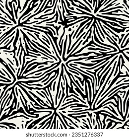 Vector seamless pattern.Monochrome  exploding spots. Modern repeating texture. Fancy starry print. Stylized fireworks for holiday design.