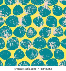 Vector seamless patterns with abstract stones. Creative blue and yellow grunge backgrounds with rocks. Texture with cracks, ambrosia, scratches, attrition. Graphic illustration.  