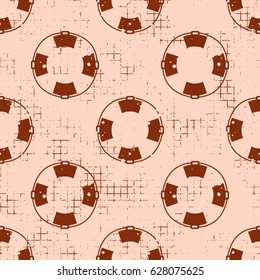 Vector seamless patterns Backround with life preserver Creative geometric vintage backgrounds, nautical theme Graphic illustration with attrition, cracks and ambrosia