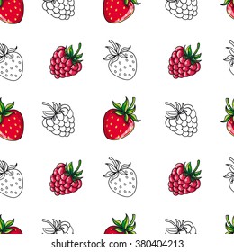 Vector seamless patterns. Berries