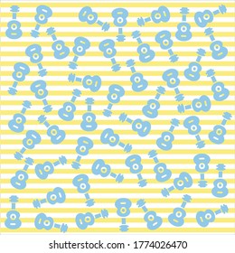 Vector seamless patterns with blue guitars.