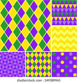 Vector seamless patterns collection - Fat tuesday