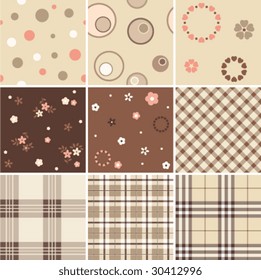 Vector seamless patterns. Easy to use.
