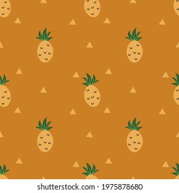 vector seamless patterns with fruits. Trendy hand drawn textures. Modern abstract design for paper, cover, fabric, interior decor and other users.