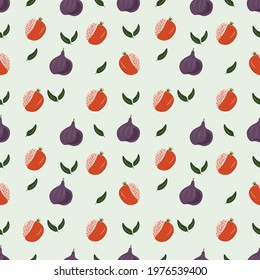 vector seamless patterns with fruits. Trendy hand drawn textures. Modern abstract design for paper, cover, fabric, interior decor and other users.Wrapping paper,any Prints.
