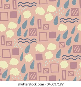Vector seamless patterns. Modern stylish texture. Cute and colorful background.