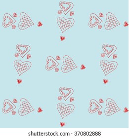Vector seamless patterns. Red color. Endless texture can be used for printing onto fabric and paper or 
scrap booking. Valentines day background for invitation.