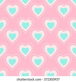 Vector seamless patterns. Red color. Endless texture can be used for printing onto fabric and paper or 
scrap booking. Valentines day background for invitation.