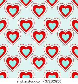 Vector seamless patterns. Red color. Endless texture can be used for printing onto fabric and paper or 
scrap booking. Valentines day background for invitation.