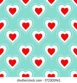 Vector seamless patterns. Red color. Endless texture can be used for printing onto fabric and paper or 
scrap booking. Valentines day background for invitation.