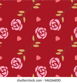 Vector seamless patterns. Red color. Endless texture can be used for printing onto fabric and paper or 