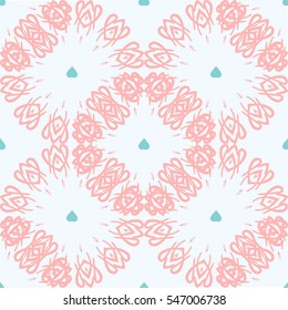 Vector seamless patterns. Red color. Endless texture can be used for printing onto fabric and paper or scrap booking. Valentines day background for invitation.