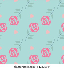 Vector seamless patterns. Red color. Endless texture can be used for printing onto fabric and paper or scrap booking. Valentines day background for invitation.