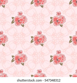 Vector seamless patterns. Red color. Endless texture can be used for printing onto fabric and paper or scrap booking. Valentines day background for invitation.